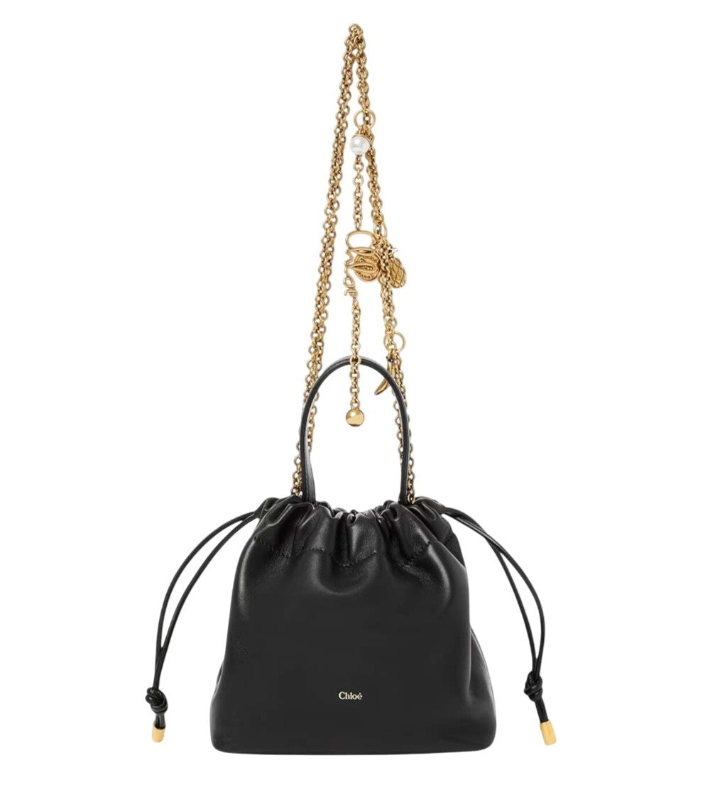 Black Drawstring Mini Shoulder Bag 2