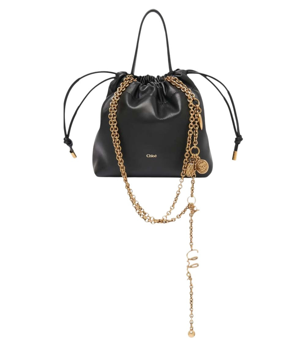 Black Drawstring Mini Shoulder Bag 3