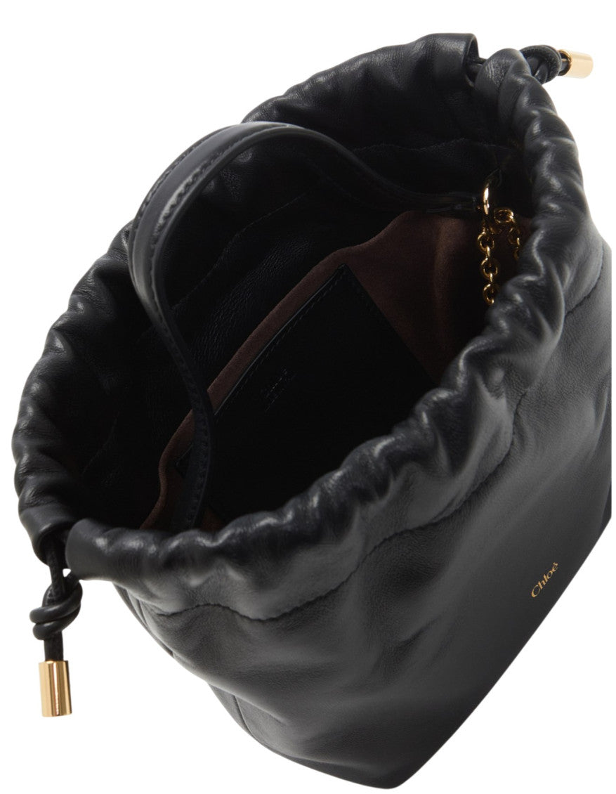 Black Drawstring Mini Shoulder Bag 5
