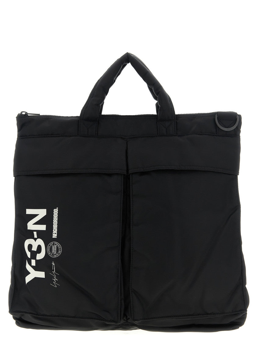 Black Padded 'Nbhd' Top Zip Tote 1