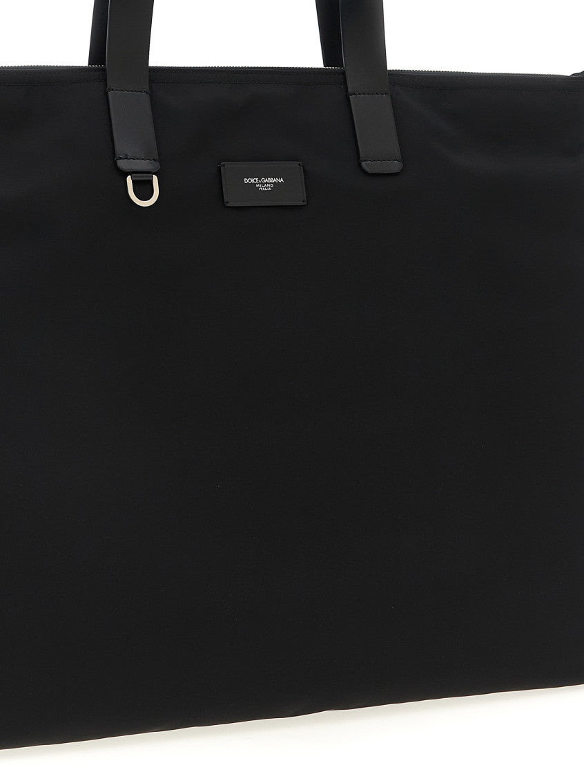 Black Logo Top Zip Tote 3