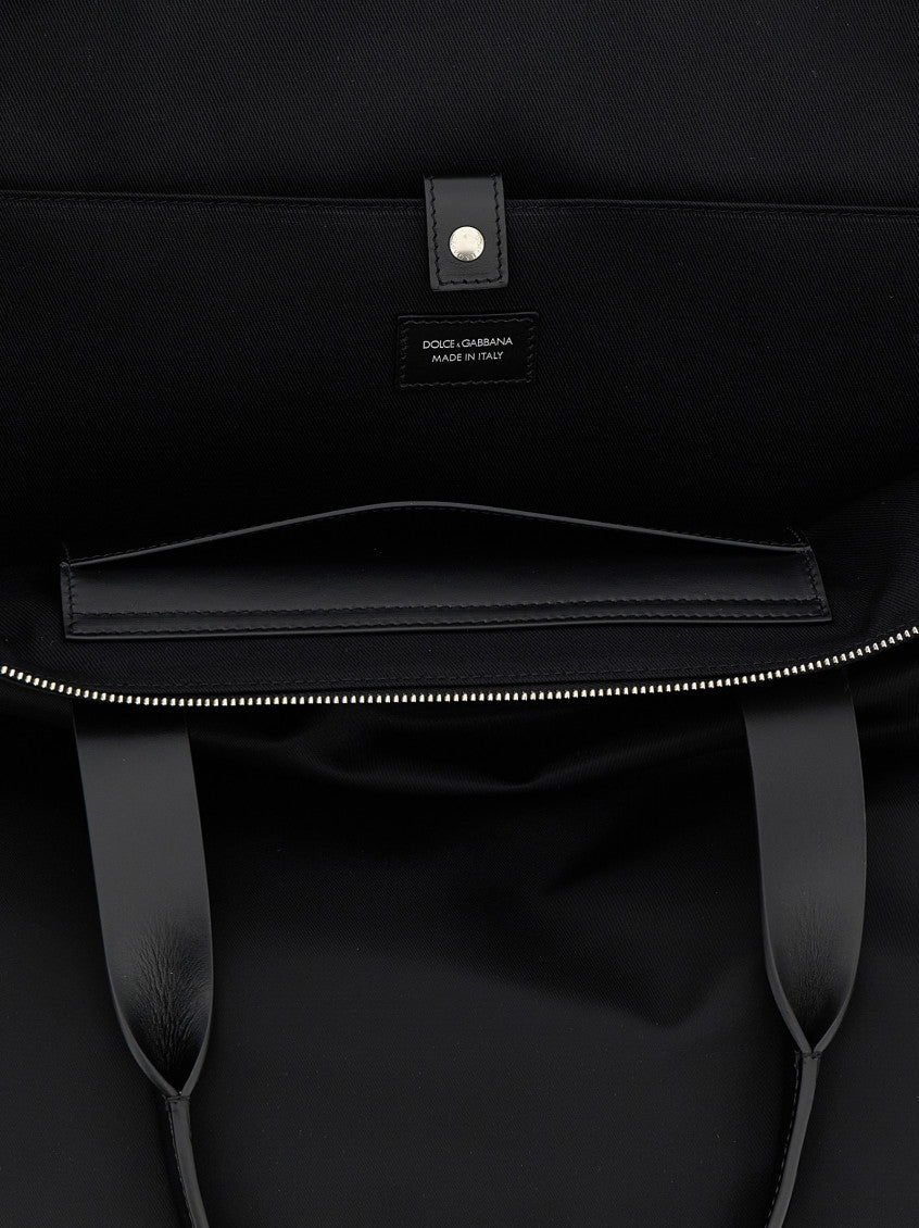 Black Logo Top Zip Tote 4