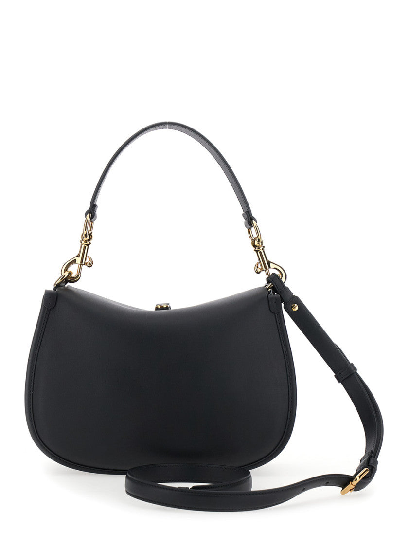 Black Leather Medium Shoulder Bag 2