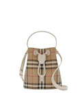 Beige Check Mini Bucket Bag 1