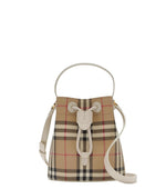Beige Check Mini Bucket Bag 1