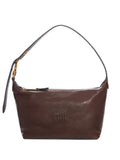 Brown logo-embossed shoulder bag 1