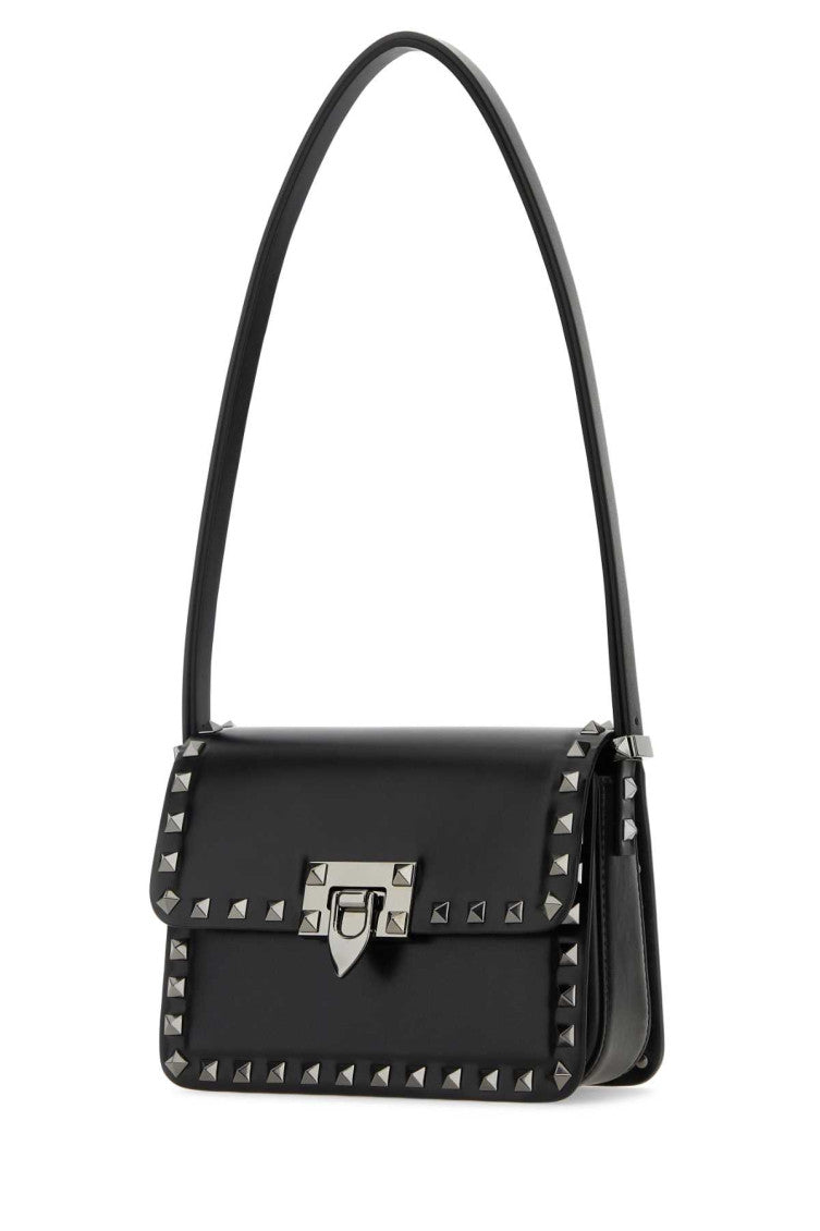 Black Leather Rockstud23 Shoulder Bag  2