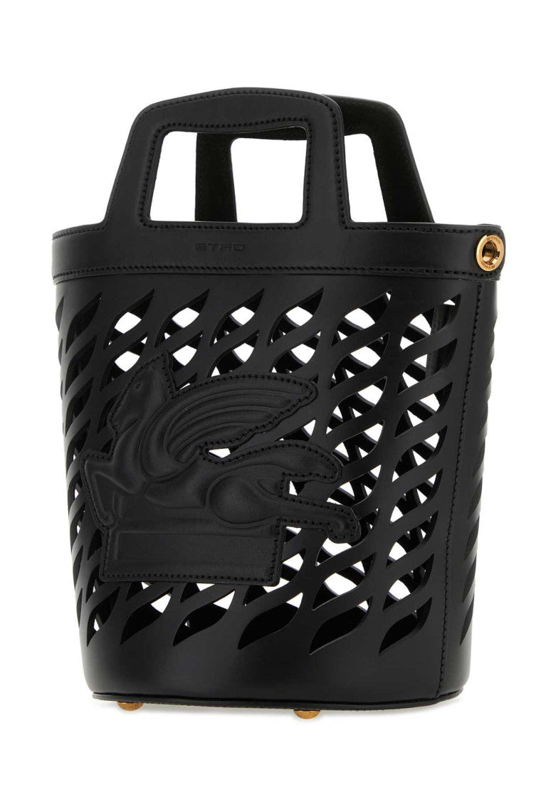 Black leather Coffa bucket bag  2
