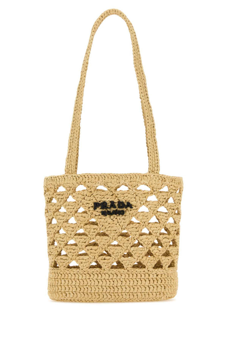 Beige Crochet Tote Bag 1