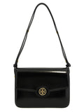 Black logo-plaque crossbody bag 1