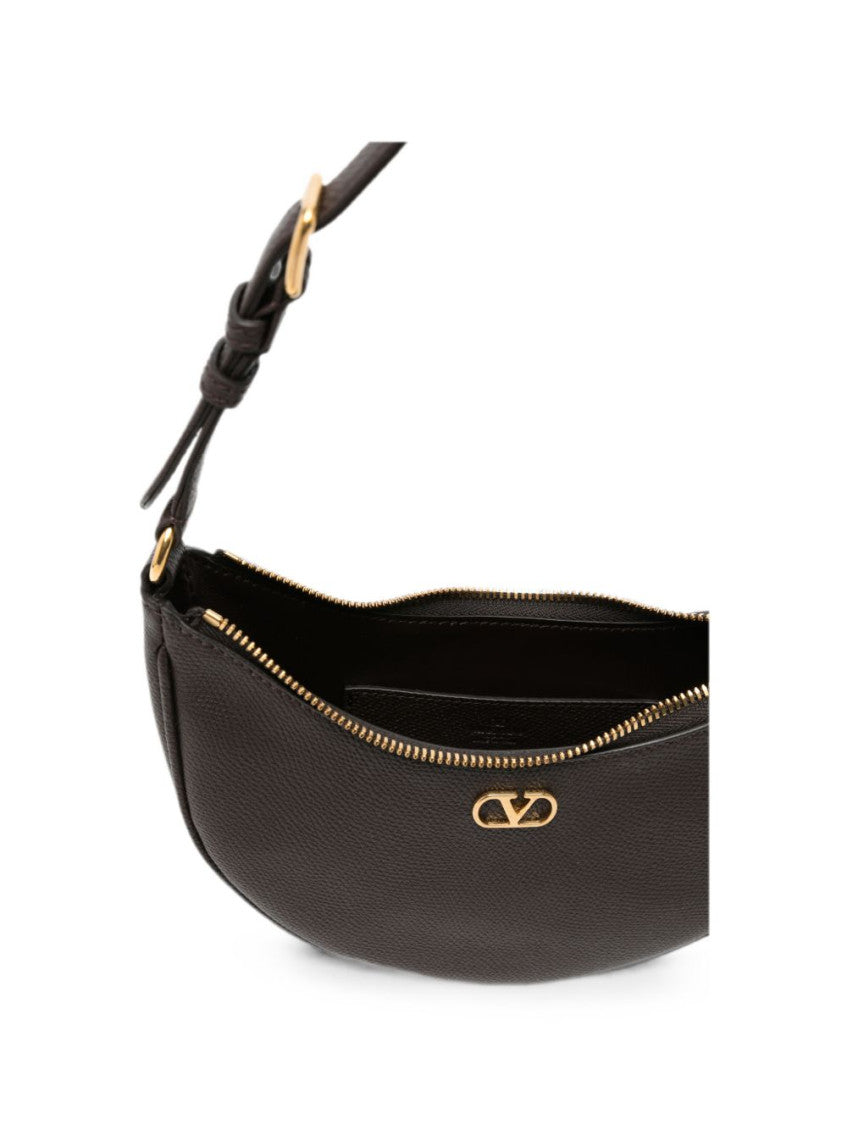 Dark Brown VLogo Mini Hobo 3