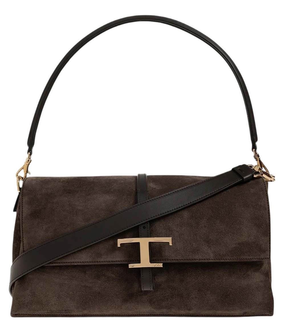 Brown T Timeless Large Shoulder Bag 1