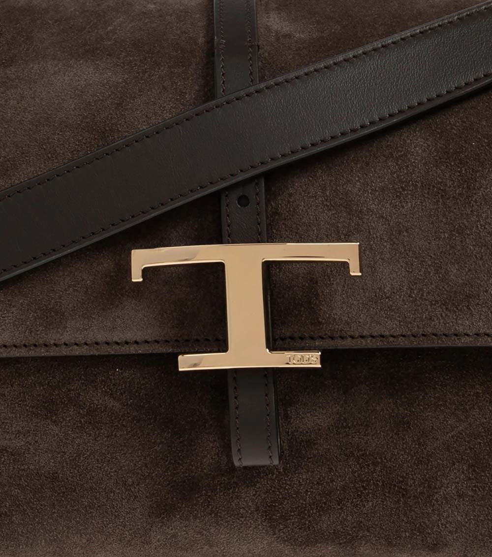 Brown T Timeless Large Shoulder Bag 4