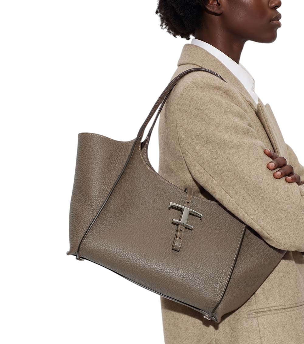 Taupe T Timeless Large Tote 5