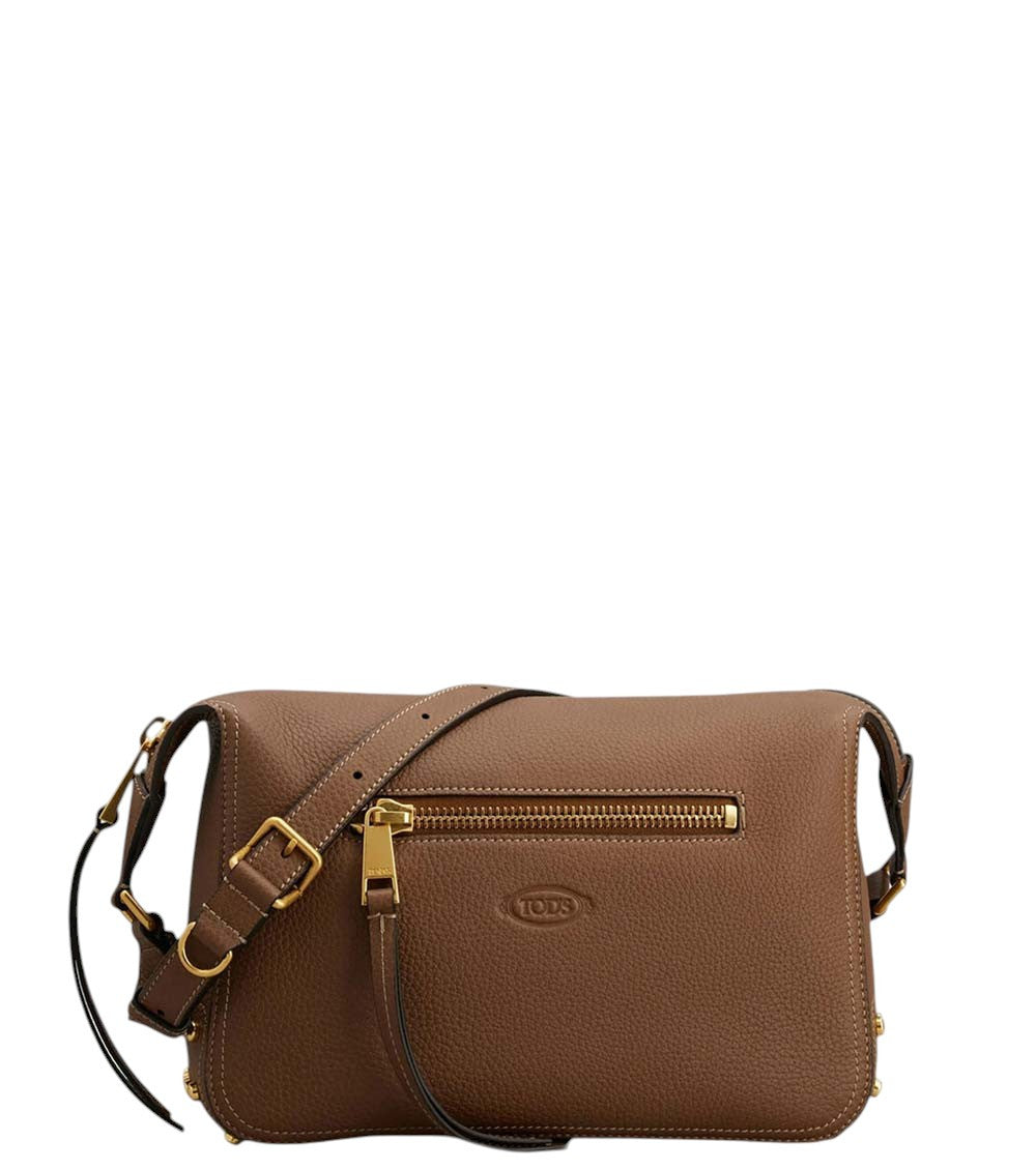 Brown Metal Dots Mini Shoulder Bag 1