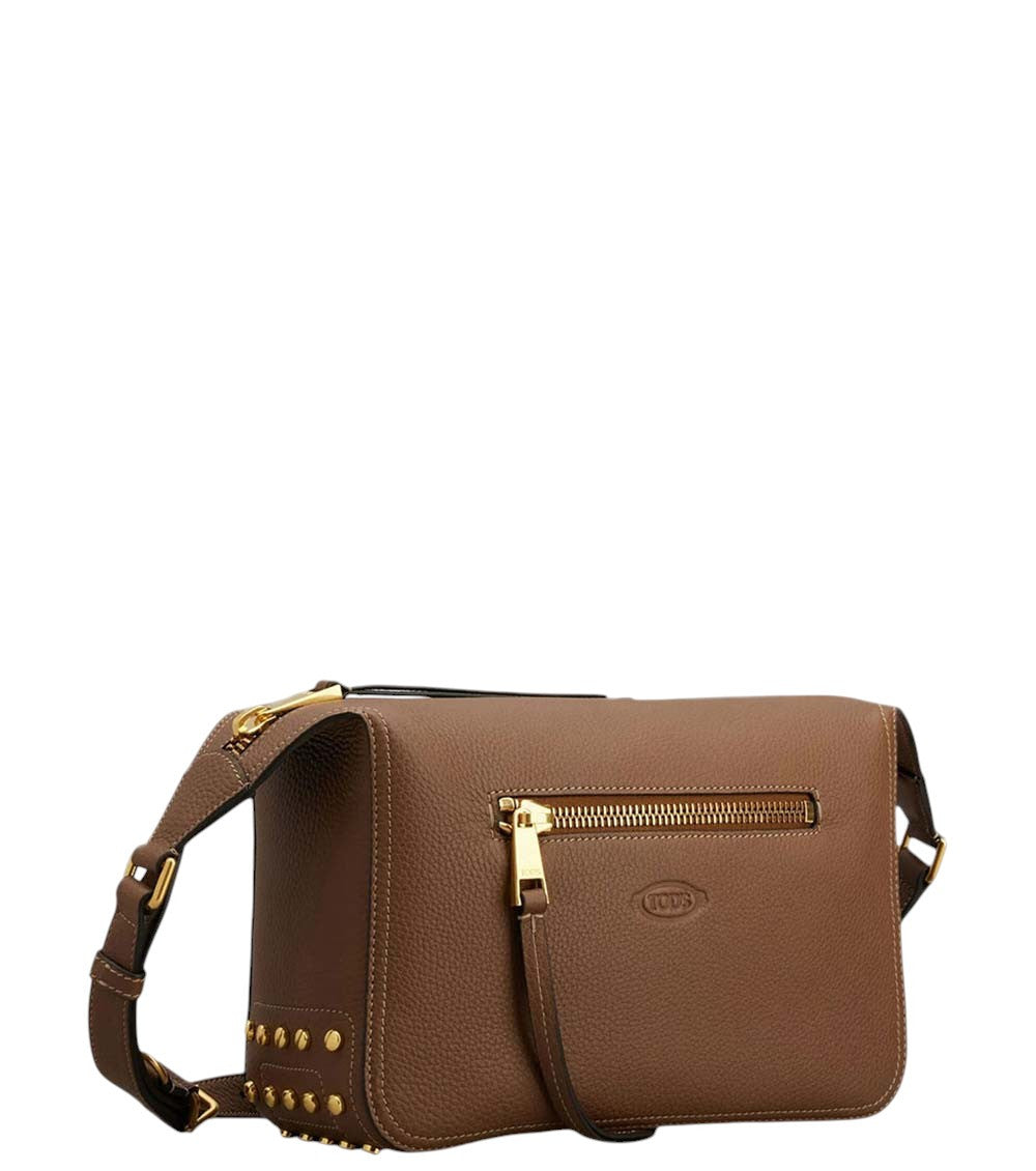 Brown Metal Dots Mini Shoulder Bag 2