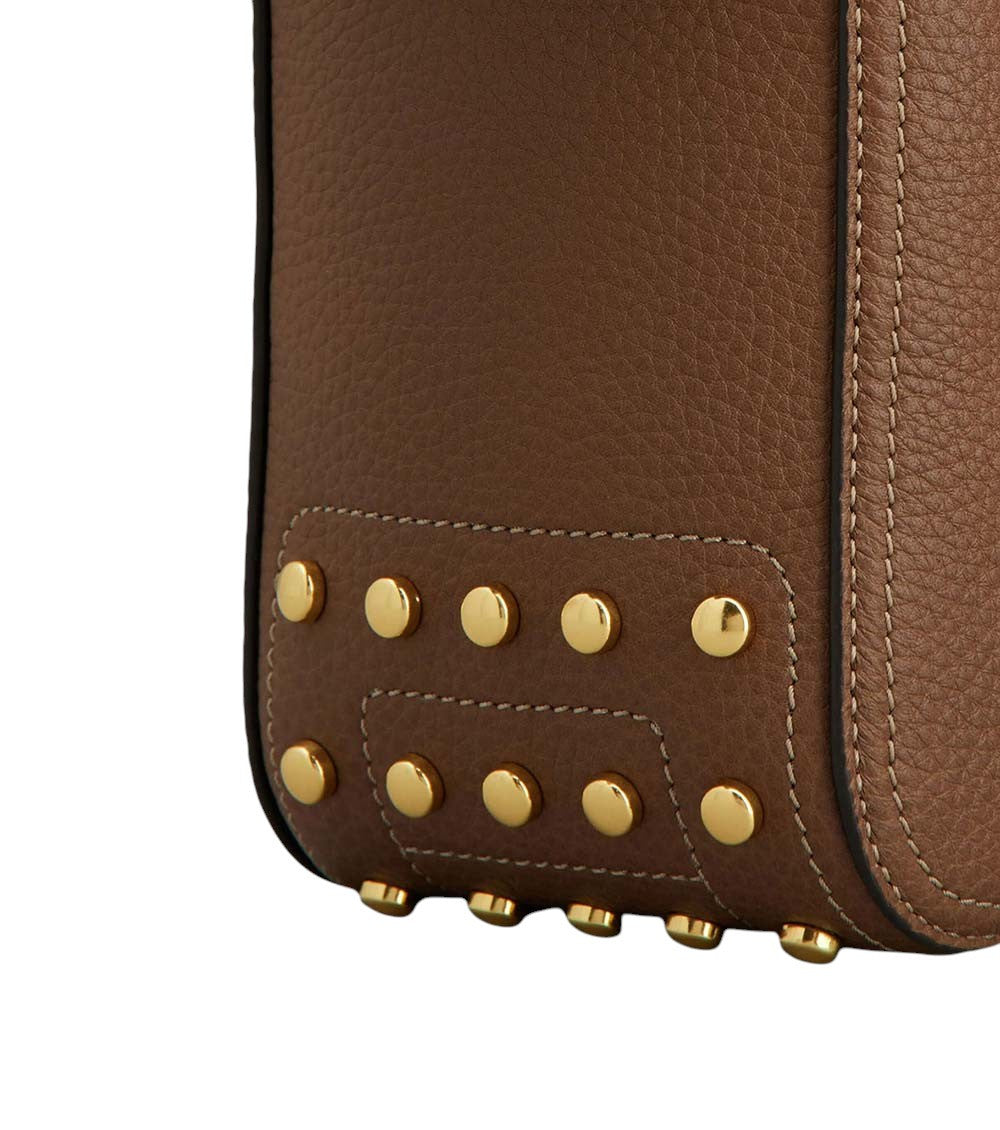 Brown Metal Dots Mini Shoulder Bag 5