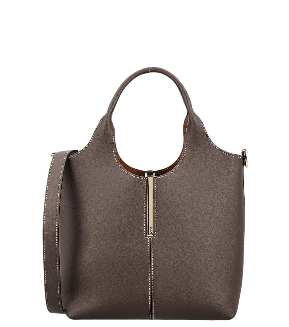 Dark Brown Leather Mini Tote 1