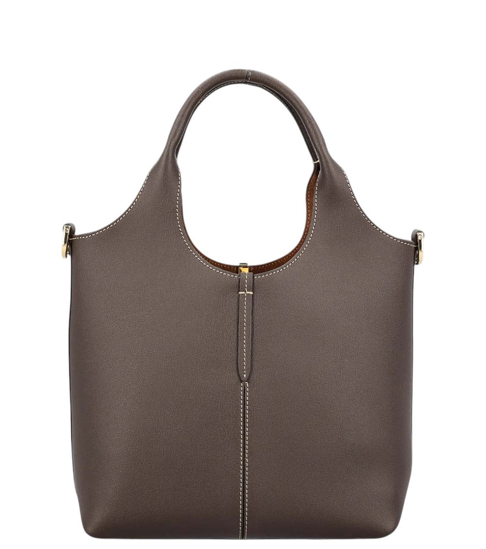 Dark Brown Leather Mini Tote 2
