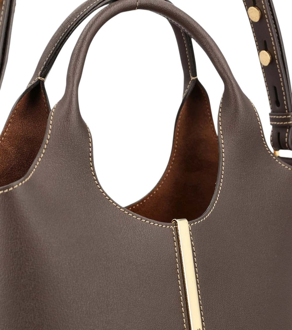 Dark Brown Leather Mini Tote 4
