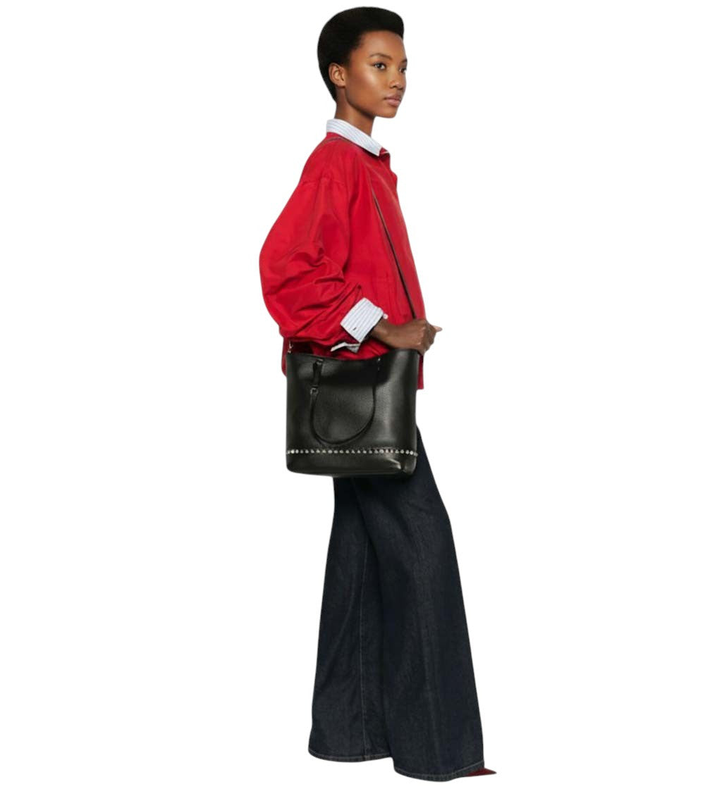 Black Rockstud Medium Tote 5