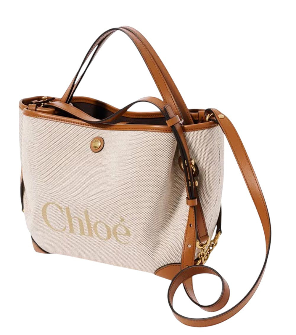 Beige/Brown Clover Small Tote 2