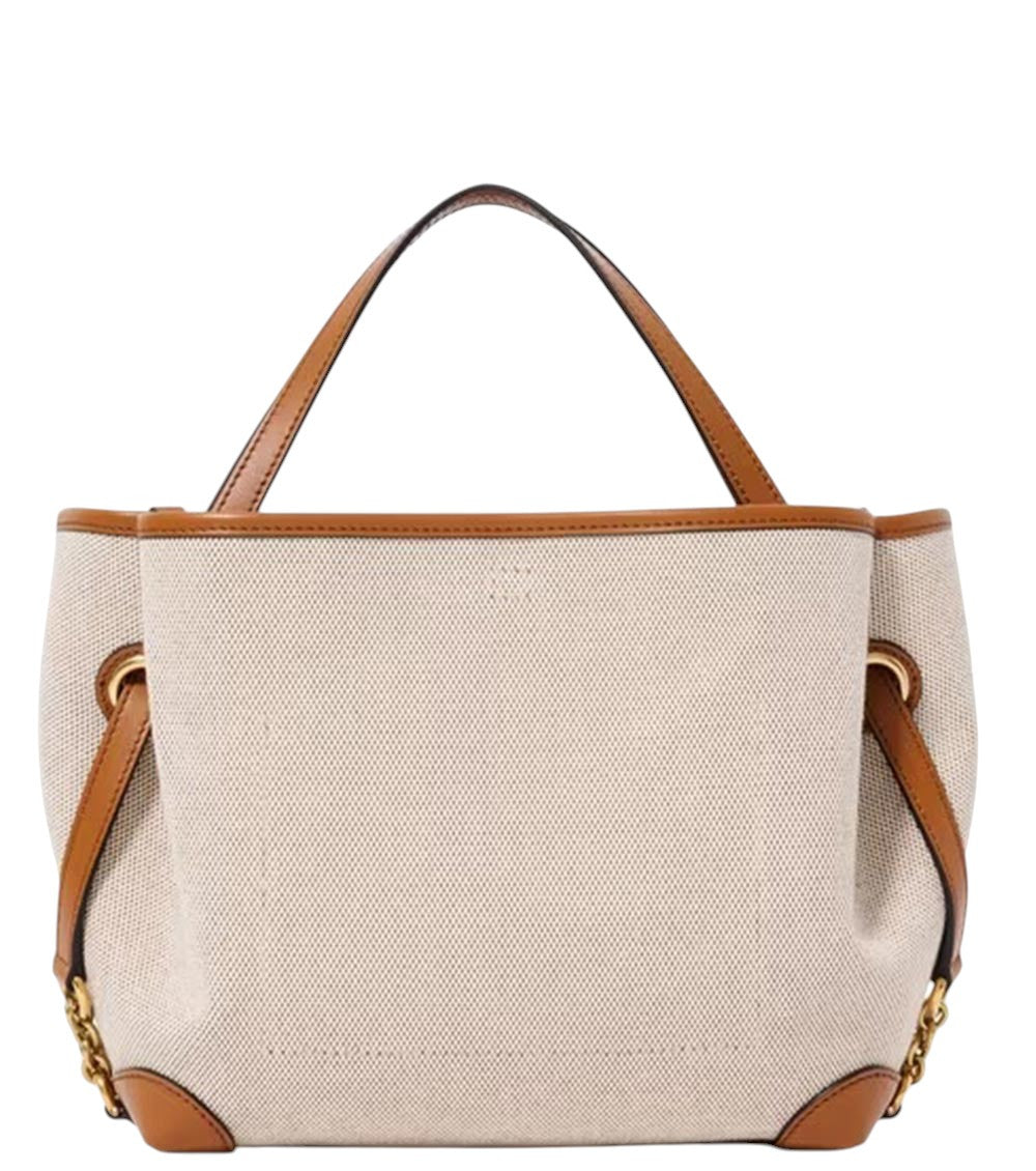 Beige/Brown Clover Small Tote 3