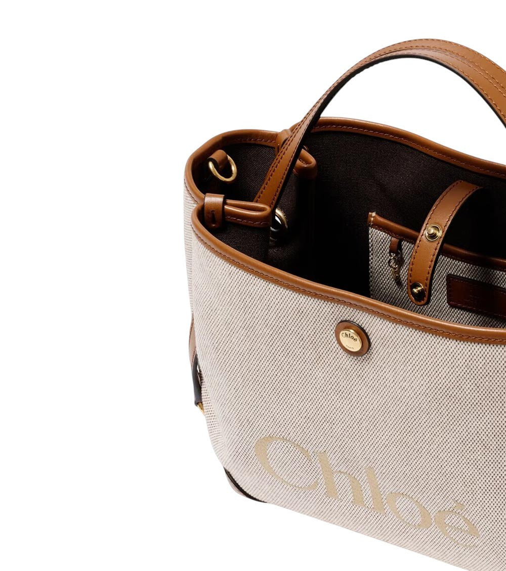 Beige/Brown Clover Small Tote 4