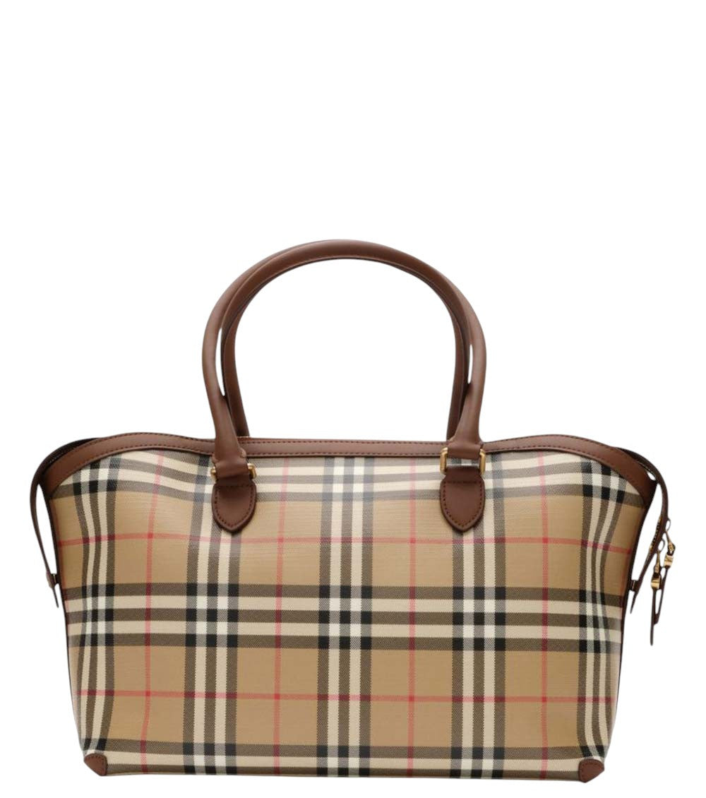 Beige Check Medium Tote 2