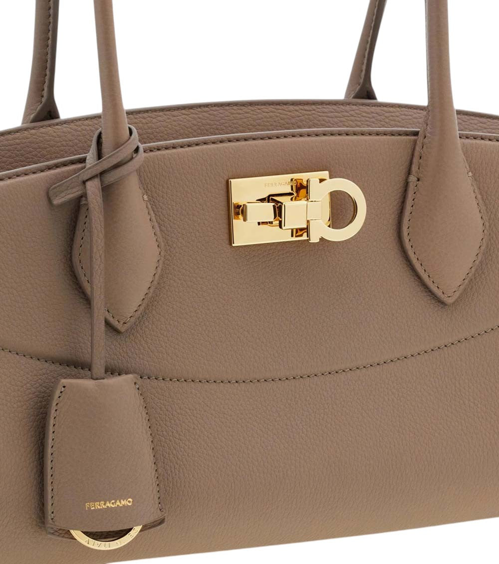 Taupe Studio Medium Shoulder Bag 4