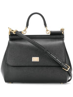 Black Medium Sicily dauphine leather handbag 1