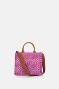 Pink Logo Top Zip Small Tote 1