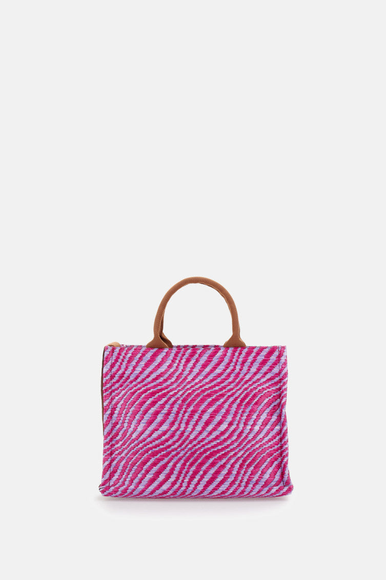 Pink Logo Top Zip Small Tote 3