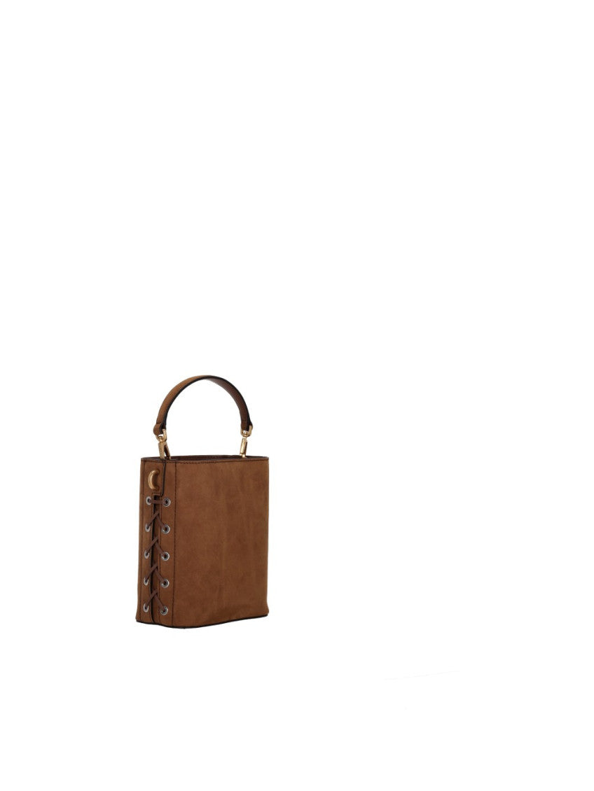 Brown corset-detail Bucket bag 2