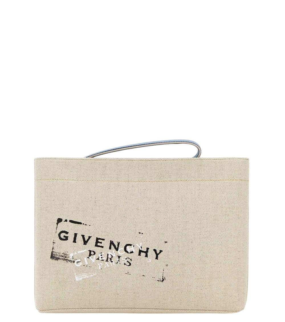 Beige Logo Clutch 1
