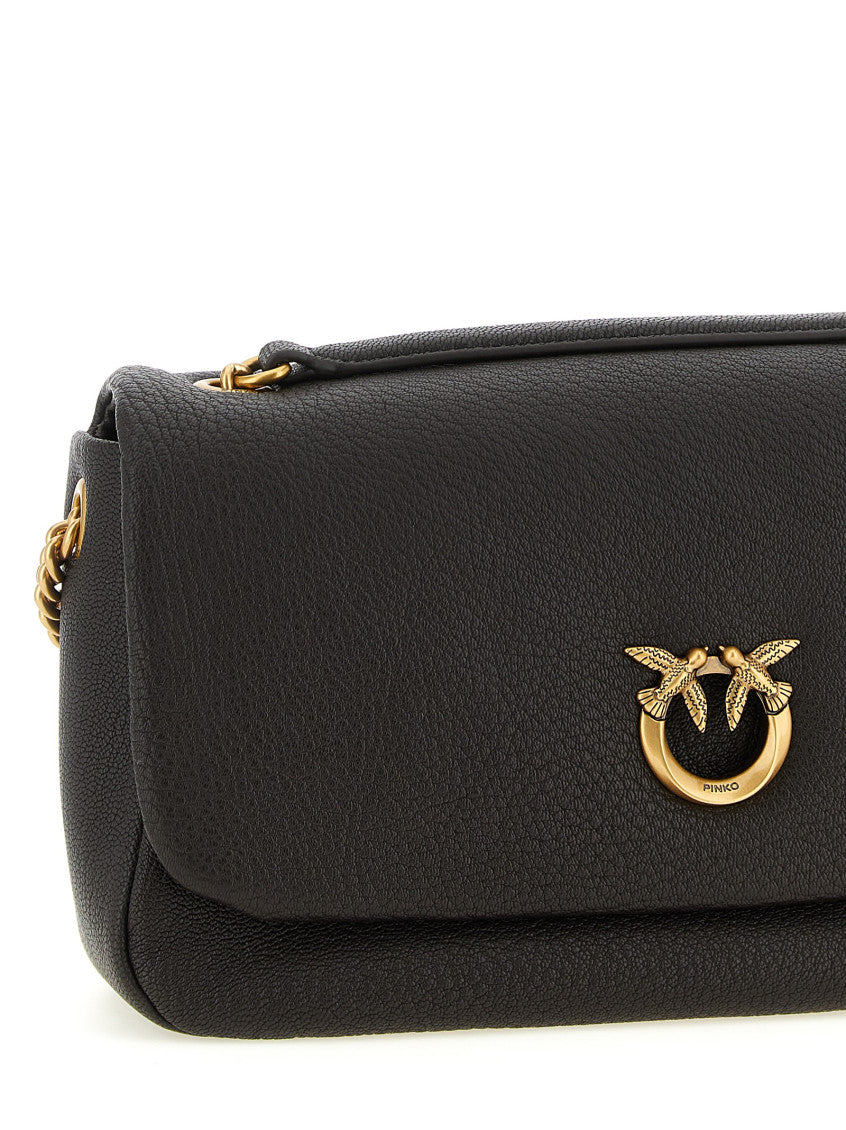Dark Brown Love Birds Medium Shoulder Bag 3