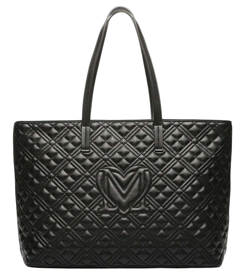 Black Log Top Zip Large Tote 2