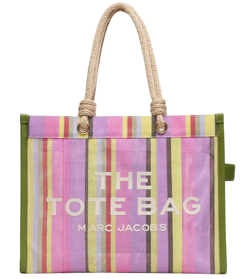 Multicolor The Stripe Top Zip Large Tote 1