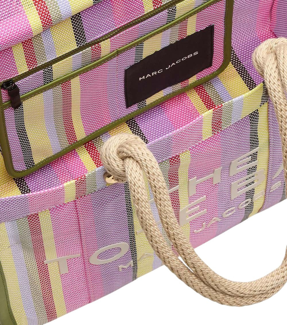 Multicolor The Stripe Top Zip Large Tote 3