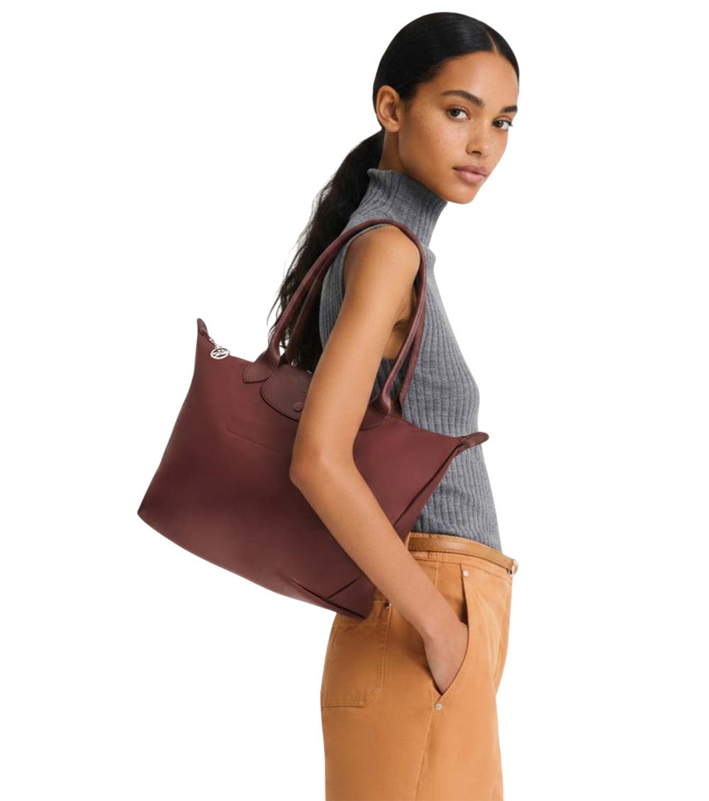 Burgundy Le Pliage Medium Shoulder Bag 5