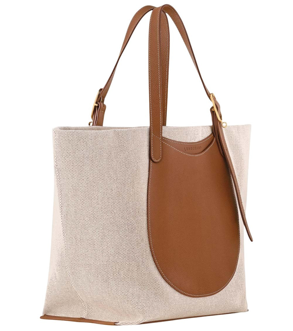 Beige/Brown Complice XL Tote 2
