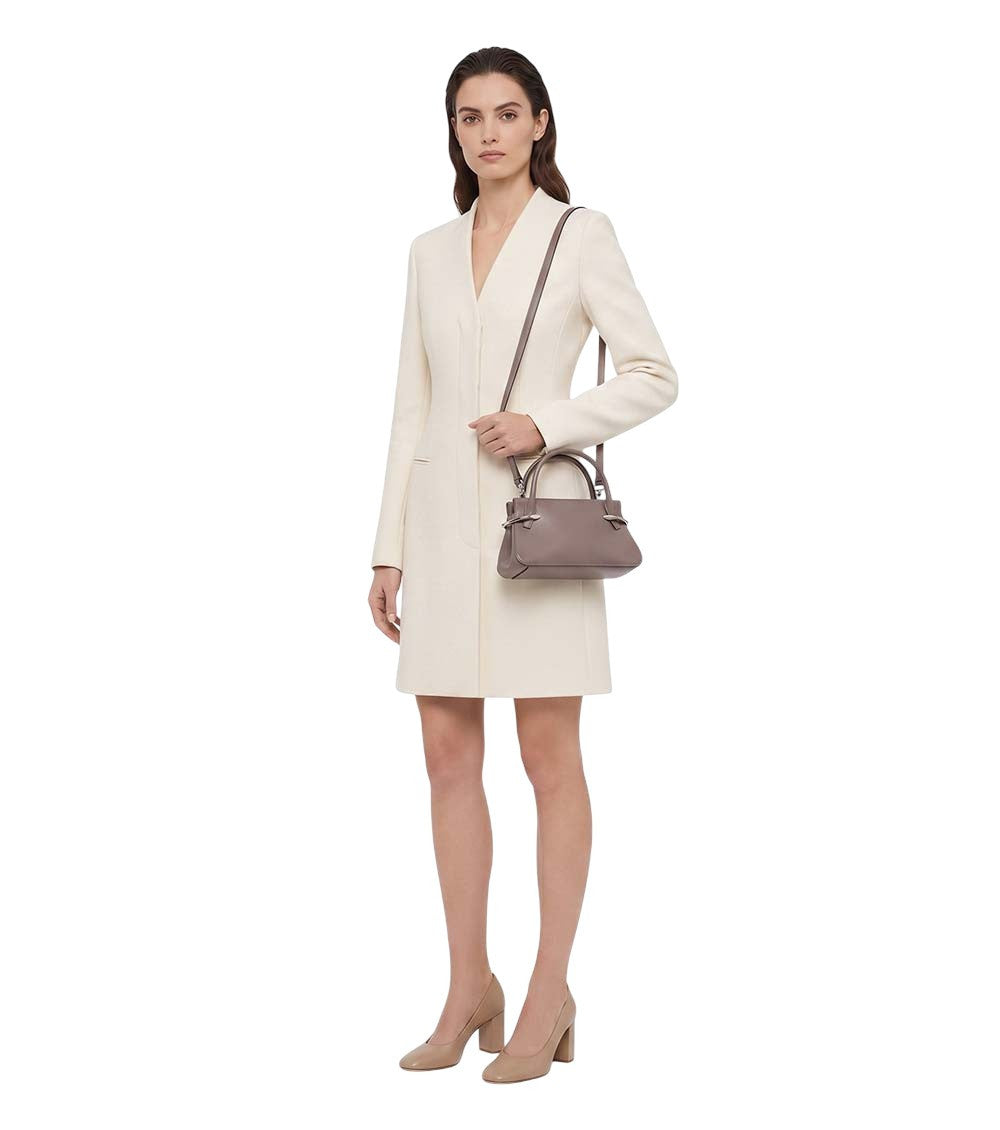 Taupe Pinch Mini Satchel 5