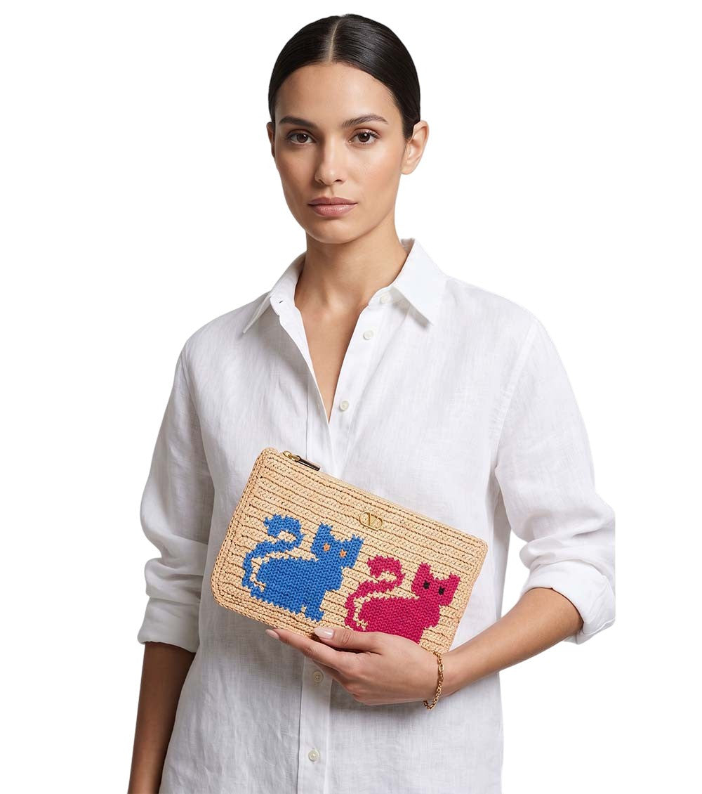 Natural Raffiachat Clutch 4
