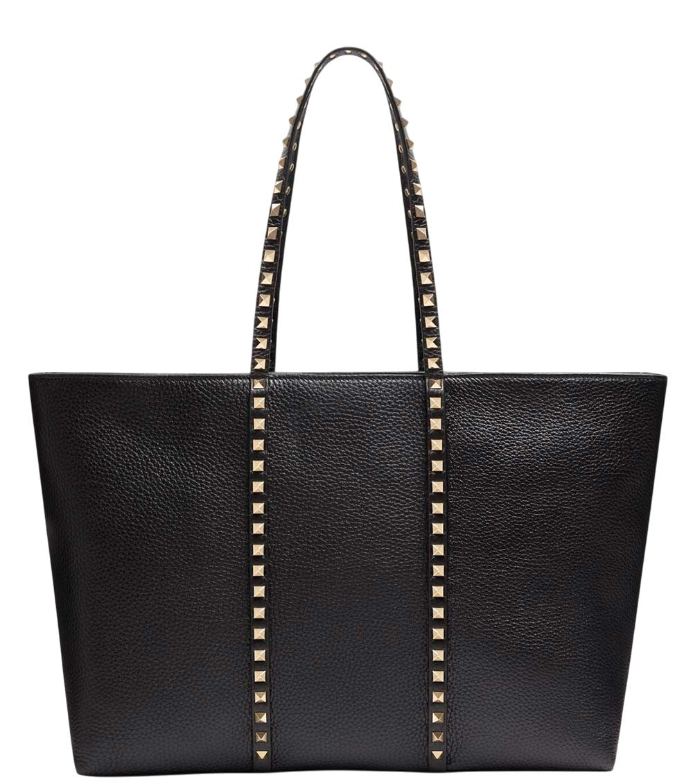 Black Rockstud Top Zip Large Tote 3