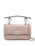 Pink Rockstud Spike small shoulder bag 1
