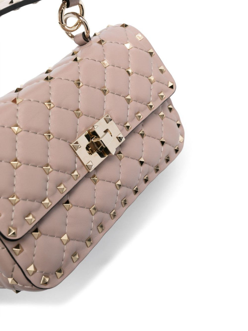 Pink Rockstud Spike small shoulder bag 4