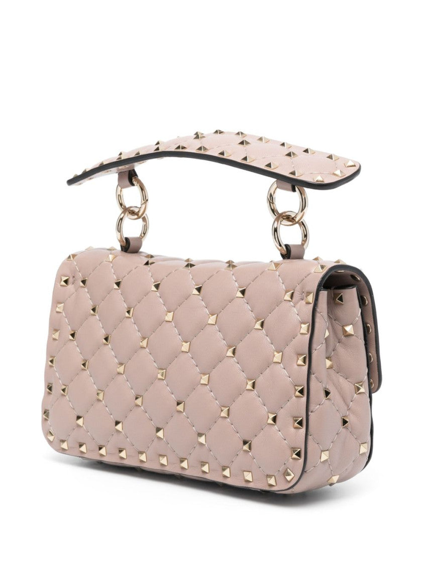 Pink Rockstud Spike small shoulder bag 5