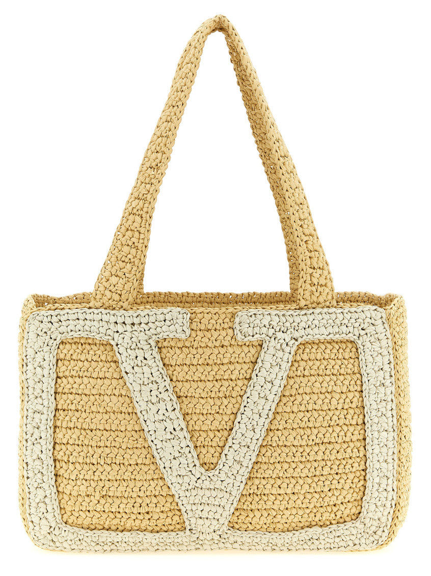 Natural/White Viva Superstar Medium Tote 1