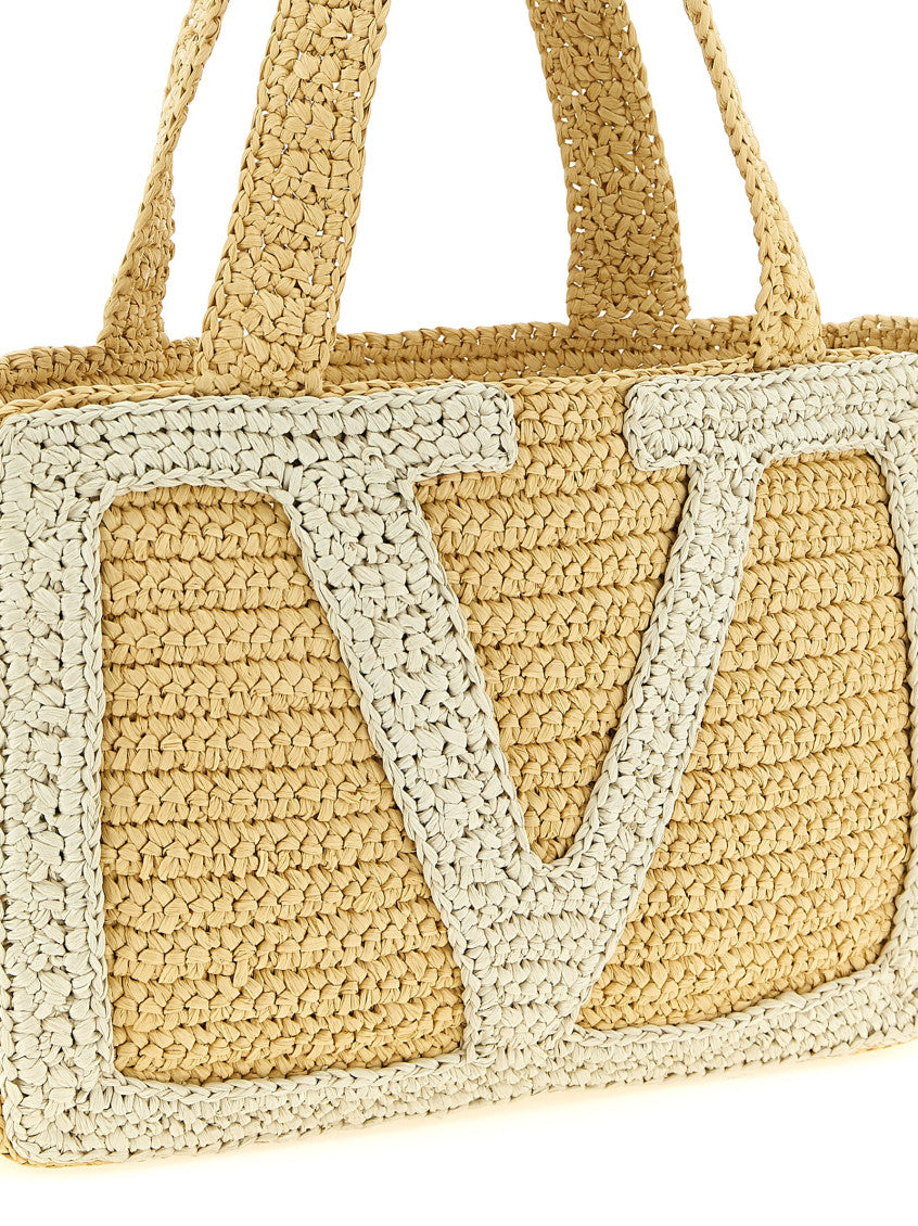 Natural/White Viva Superstar Medium Tote 3