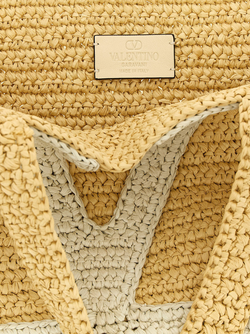 Natural/White Viva Superstar Medium Tote 4